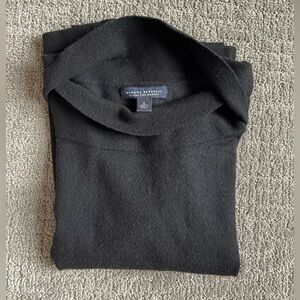 Banana Republic Extra Fine Merino — black turtleneck/funnel neck